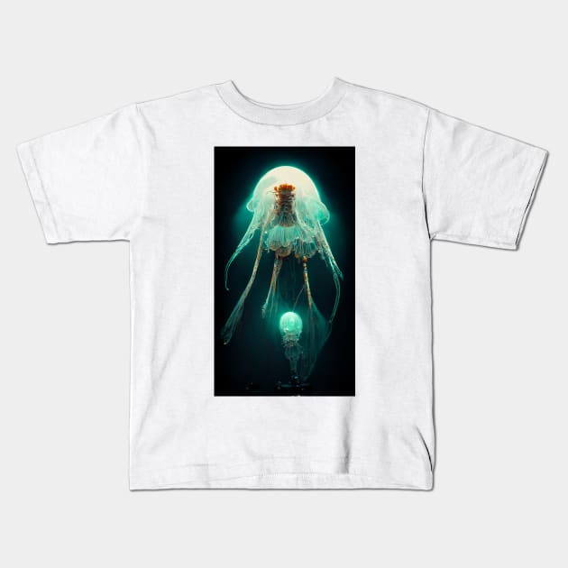 Jellyfish in full bloom Kids T-Shirt by Expedition-AI